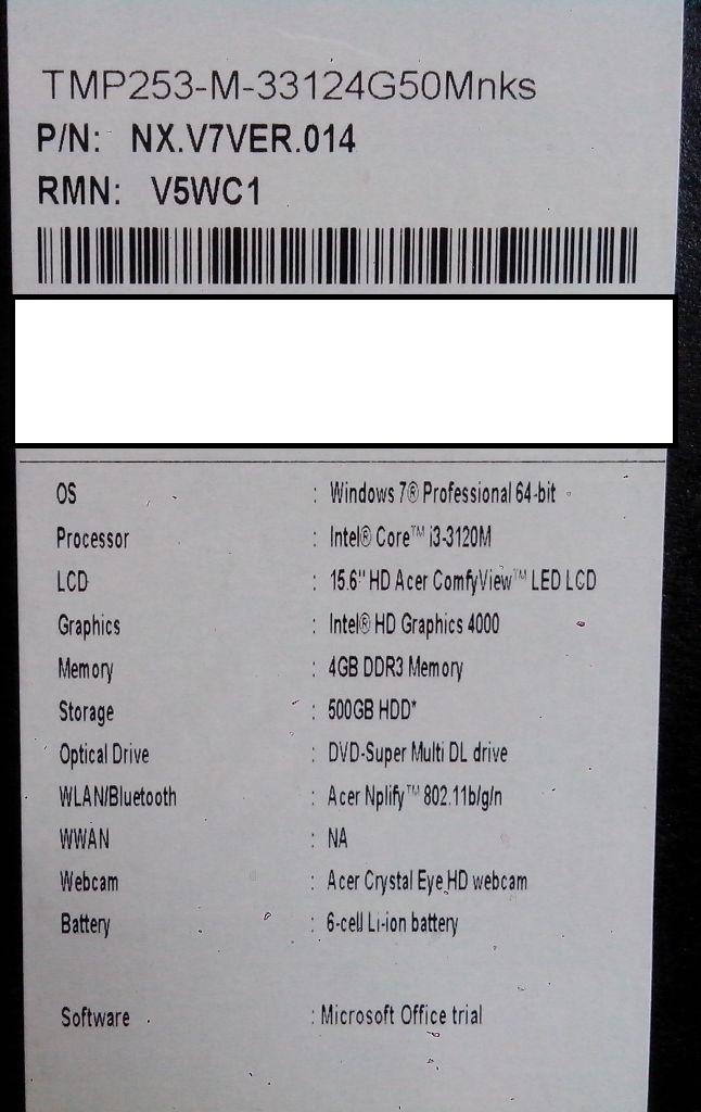 Ноутбук Acer TravelMate P253