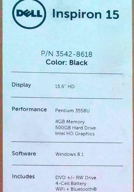 Ноутбук Dell Inspiron 3542